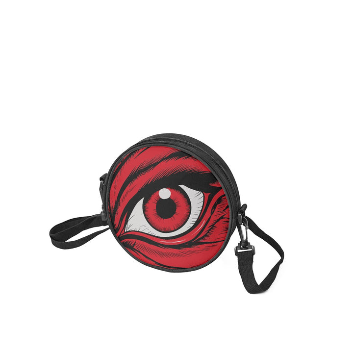 Red Eye Round Satchel Bag With Shoulder Strap