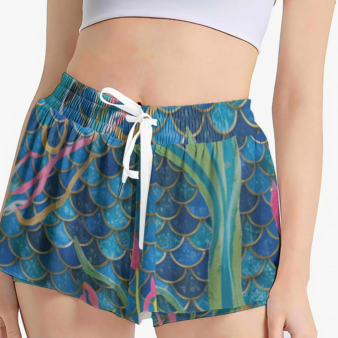 Mermaid Party Women's Sport Skorts With Pocket
