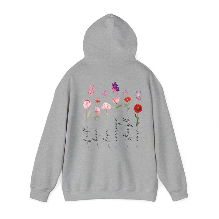 Hooded Sweatshirt Encouraging Faith, Hope, Cure for Cancer Patients