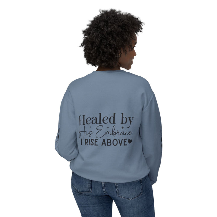 Unisex Lightweight Crewneck Sweatshirt - Healed By His Embrace