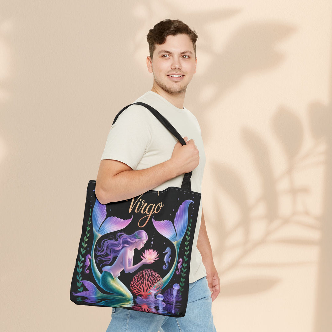 Virgo Mermaid Tote Bag, Virgo Gift, Zodiac Bag, Sea Creature Style, Ocean Lover Accessory, Birthday Present