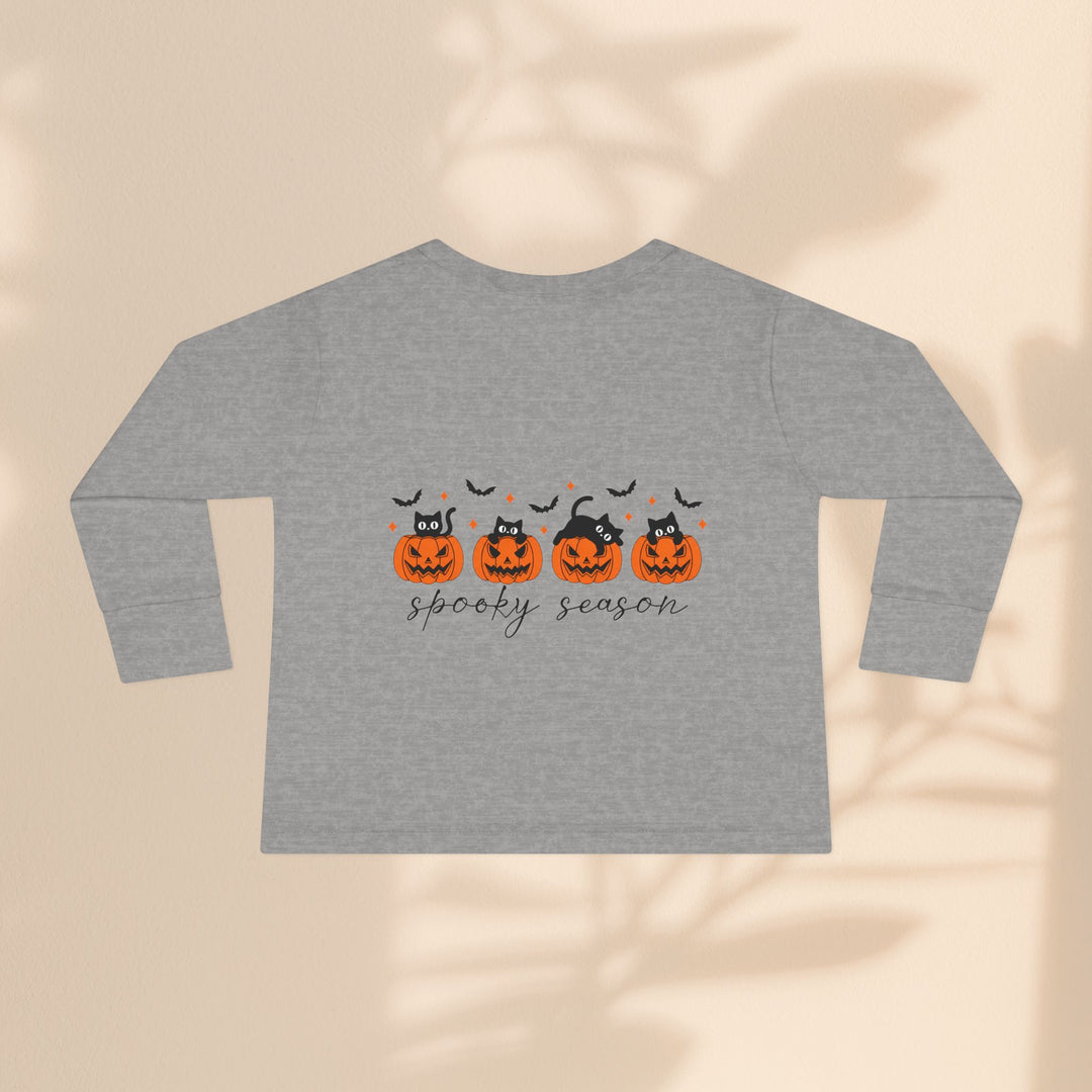 Adorable Toddler Spooky Season Halloween Long Sleeve Tee – Kids Pumpkin Outfit & Fall Gift