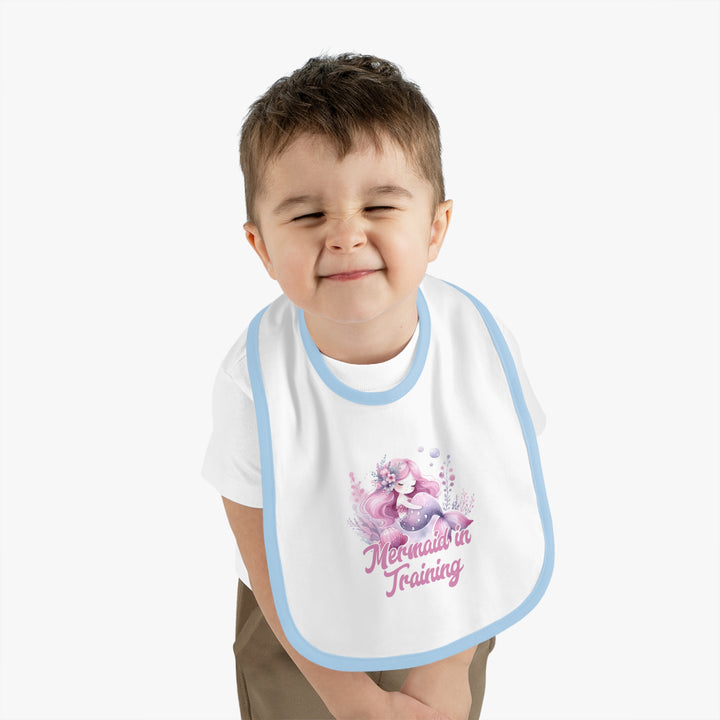 Baby Contrast Trim Jersey Bib - Mermaid In Training