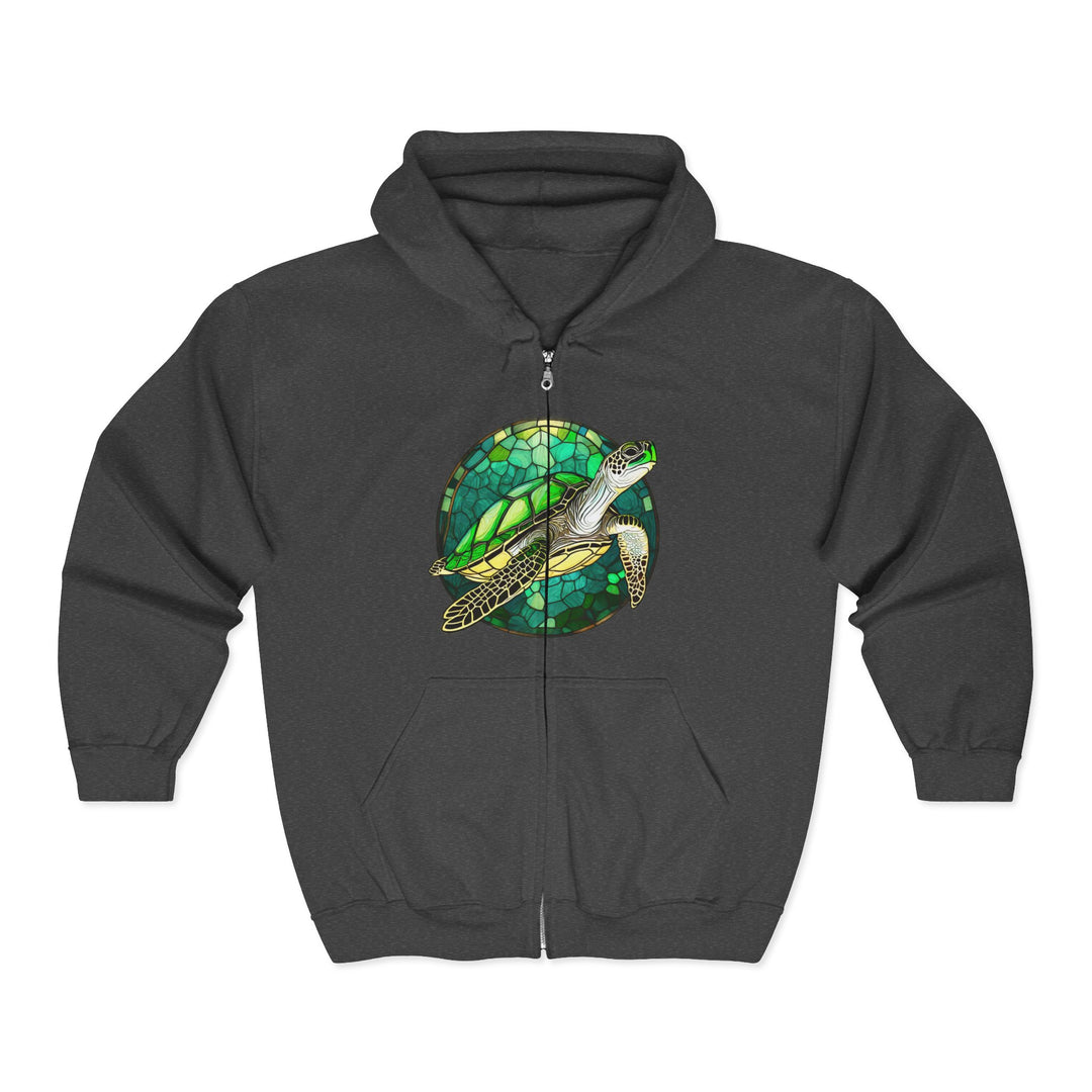 Stained Glass Turtle - Unisex Heavy Blend™ Full Zip Hooded Sweatshirt