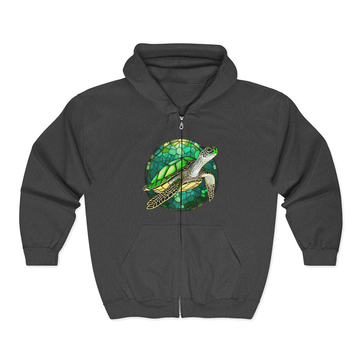 Stained Glass Turtle - Unisex Heavy Blend™ Full Zip Hooded Sweatshirt