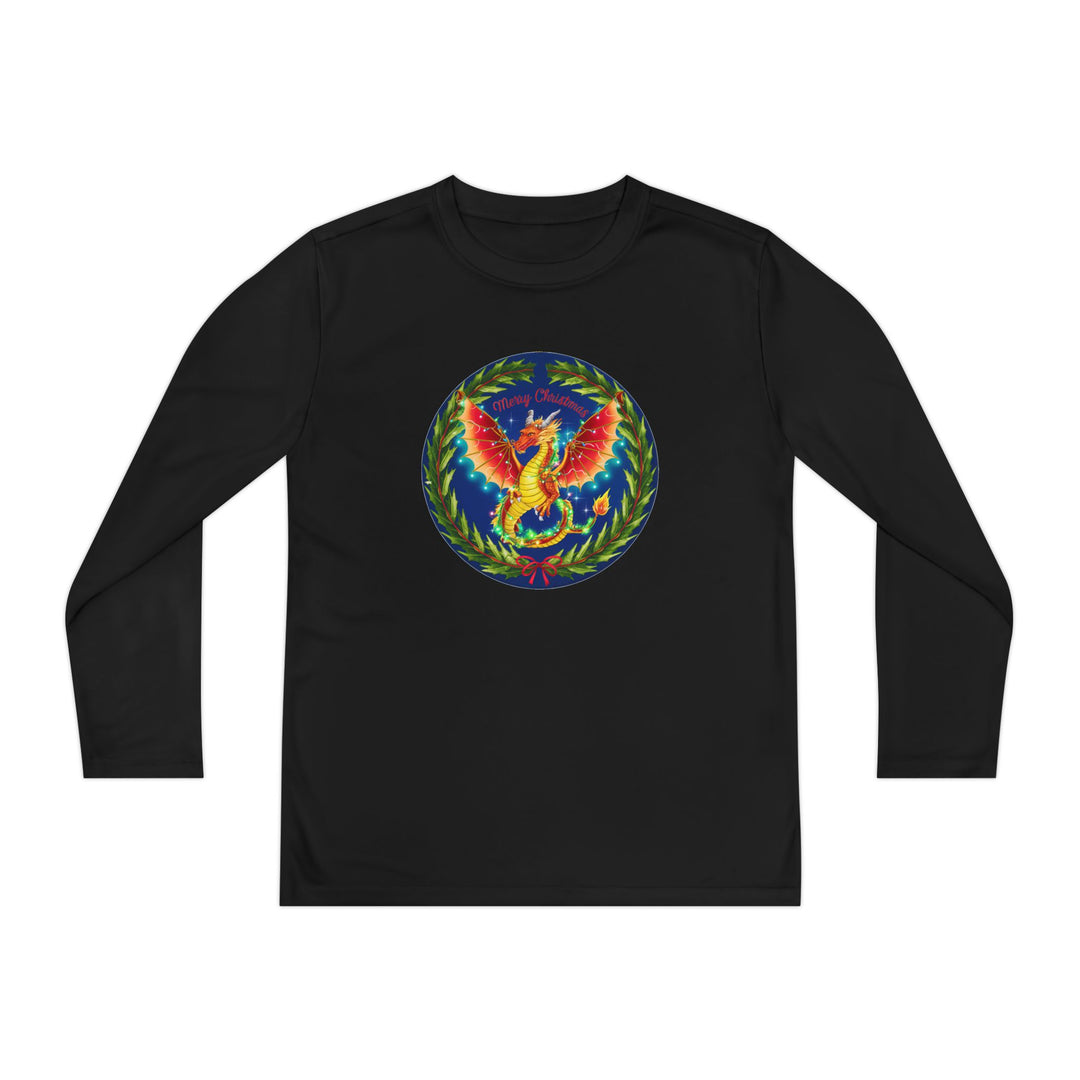 Youth Long Sleeve Competitor Tee - Christmas Dragon