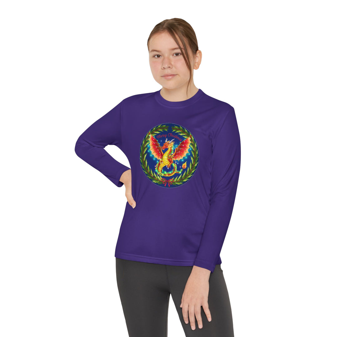 Youth Long Sleeve Competitor Tee - Christmas Dragon