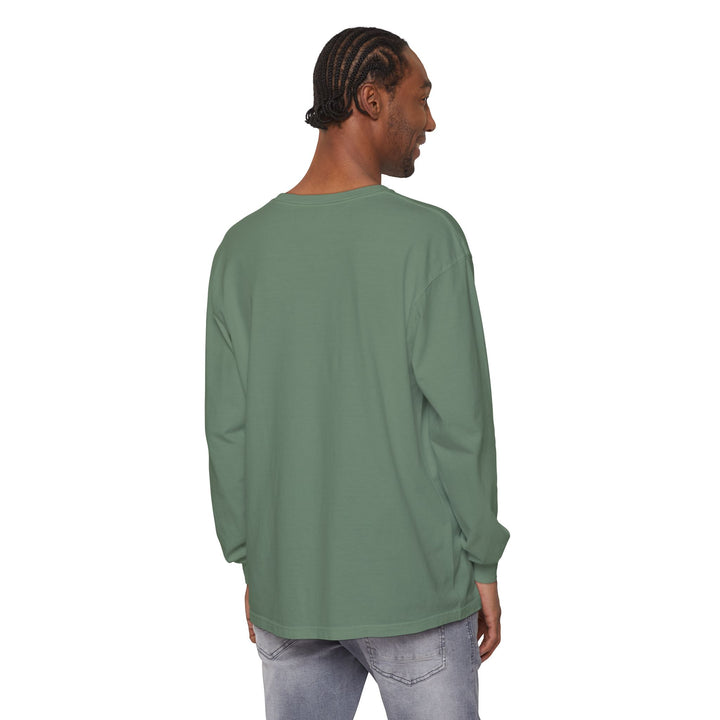 Unisex Garment-dyed Long Sleeve T-Shirt - Eating Christmas Cookies For Two
