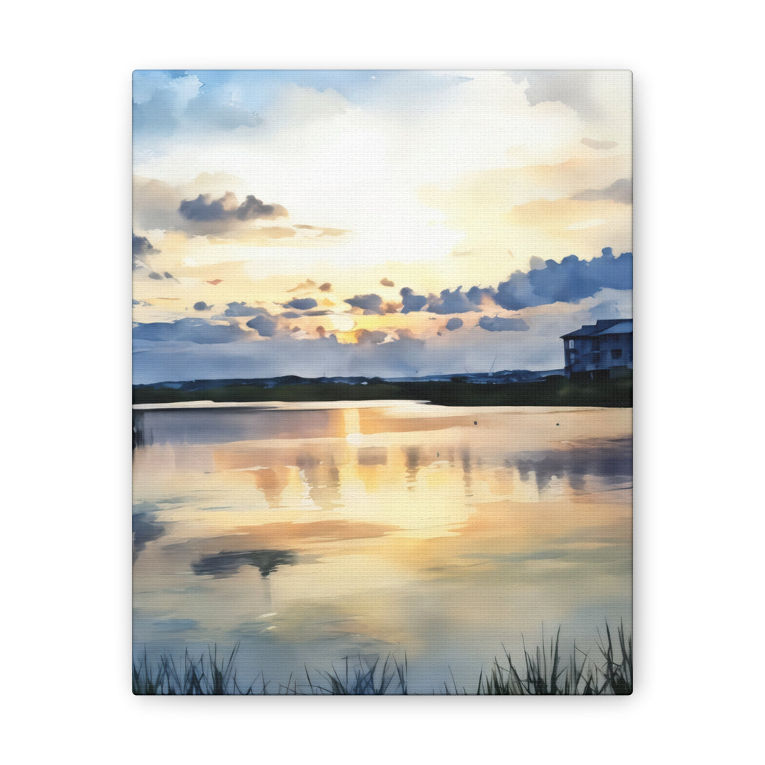 Serene Sunset Landscape Canvas Wall Art