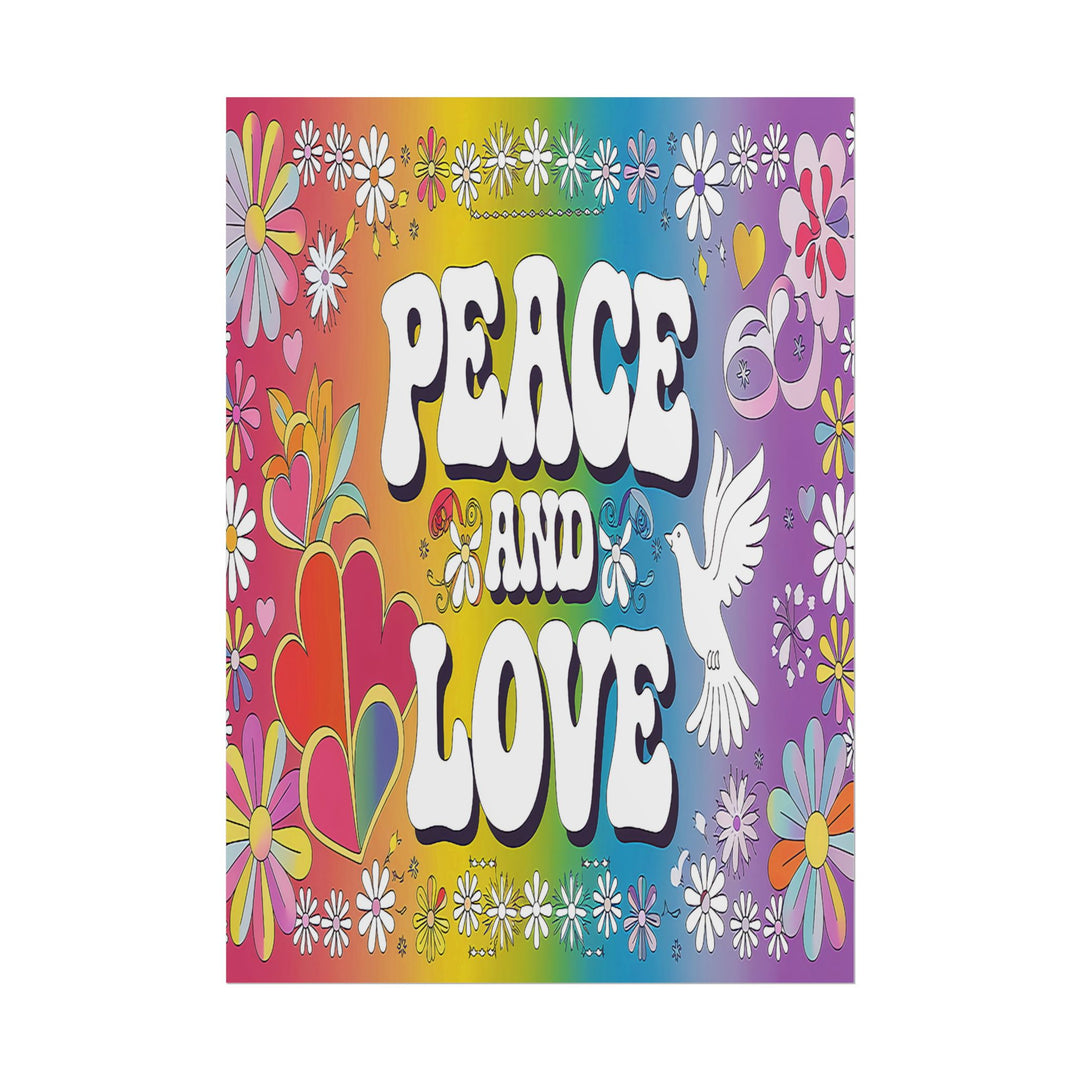Peace and Love Rolled Posters - Colorful Floral Wall Art for Peaceful Decor
