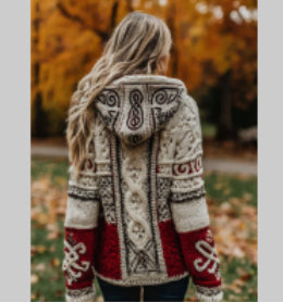 Women’s Long Loose-Fit Round-Neck Knitted Cardigan