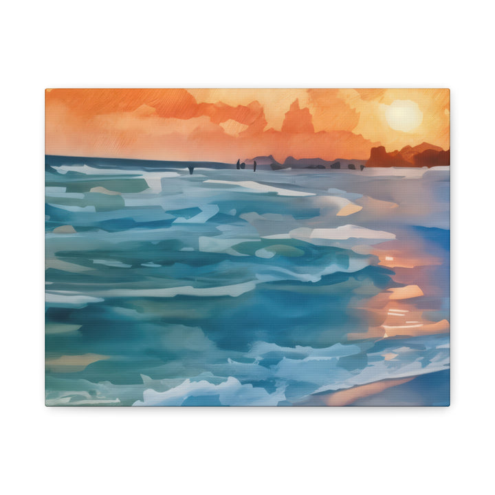Coastal Sunset Canvas Art – Ocean and Beach Wall Décor
