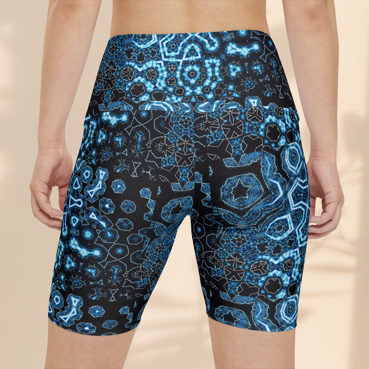 Stylish Women's Workout Shorts - Shifting Blues