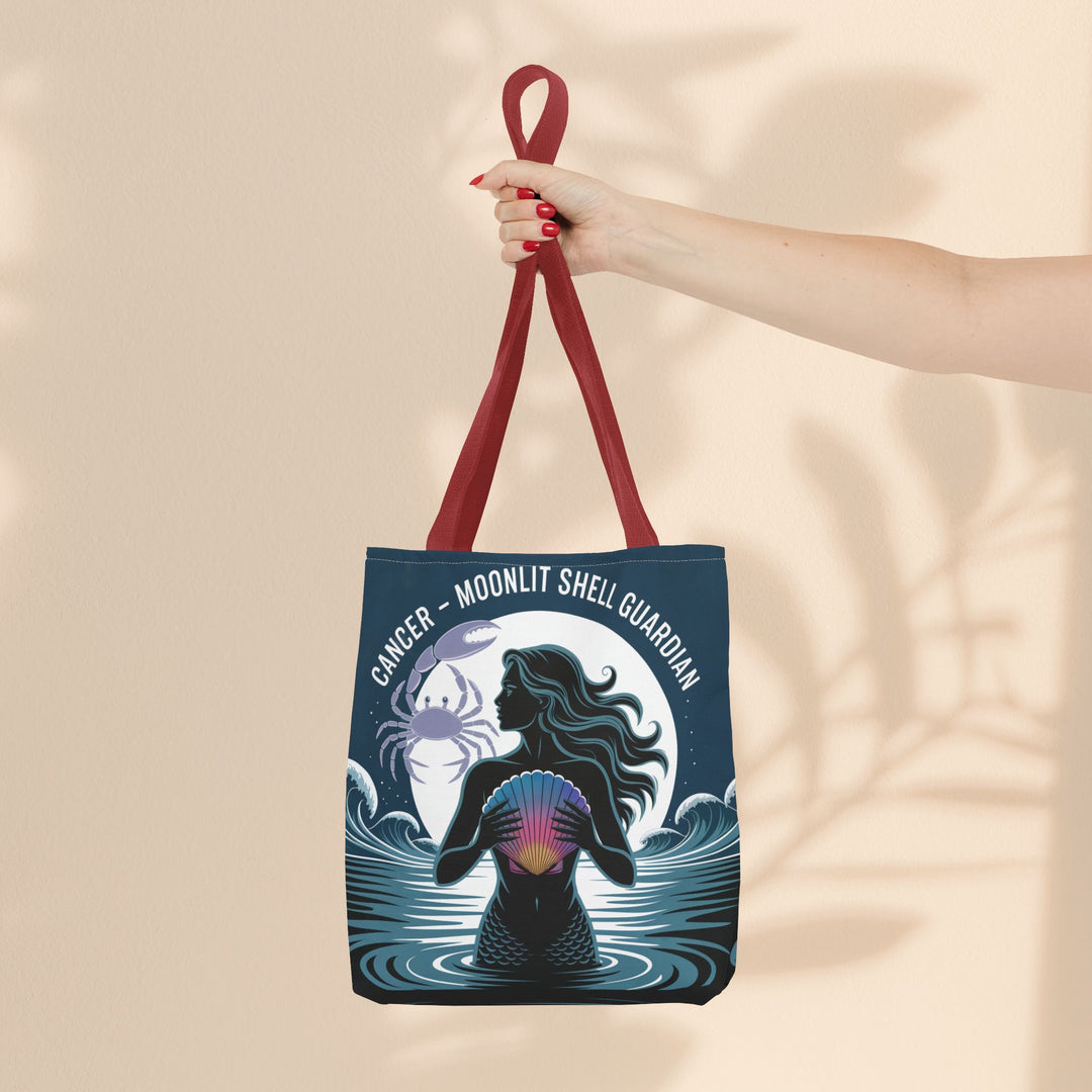 Zodiac Cancer Tote, Astrology-Inspired Tote Bag, Zodiac Gift, Cancer Moonlit Shell Guardian, Eco-Friendly Bag, Gift for Her