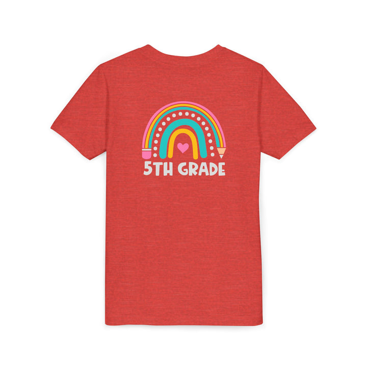 Rainbow 5th Grade Youth Tee, Back to School Shirt, Kids Birthday Gift, Elementary Student Apparel, Classroom Outfit, Fun Kids Wear