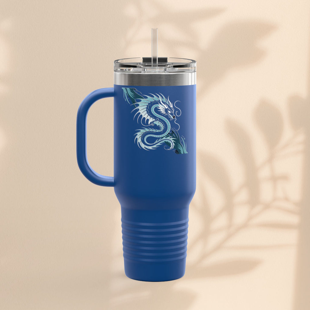 Bold Dragon Insulated Travel Mug, 40oz – Adventure, Road Trips, Unique Gift, Eco-Friendly Drinkware, Hot & Cold Beverages