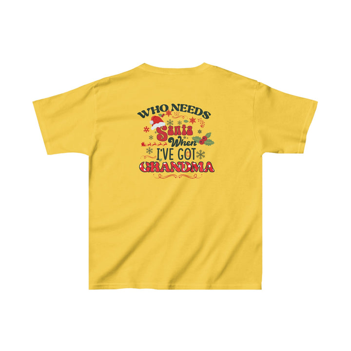 Kids Heavy Cotton™ Tee - Who Needs Santa. I have Grandma