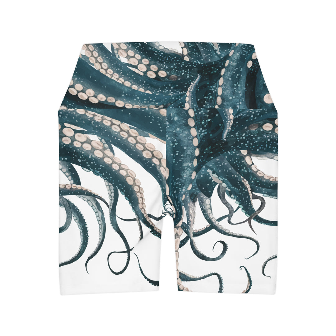 High Waisted Yoga Shorts - Octopus