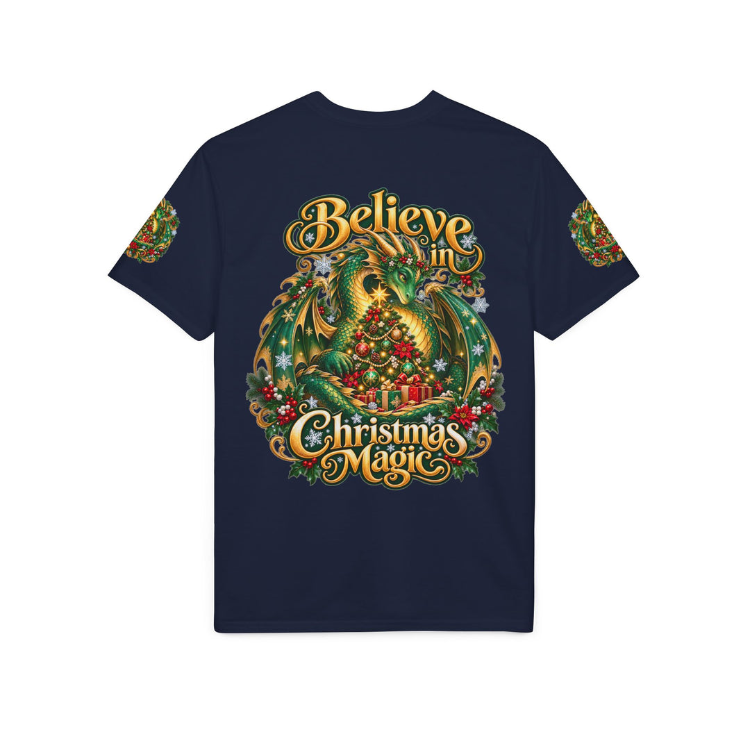 Christmas Dragon T-Shirt — "Believe in Christmas Magic" Holiday Tee