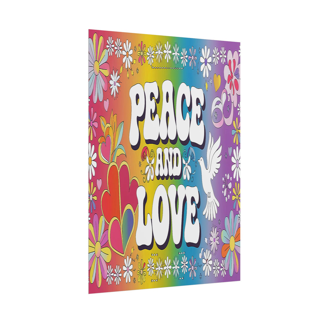 Peace and Love Rolled Posters - Colorful Floral Wall Art for Peaceful Decor