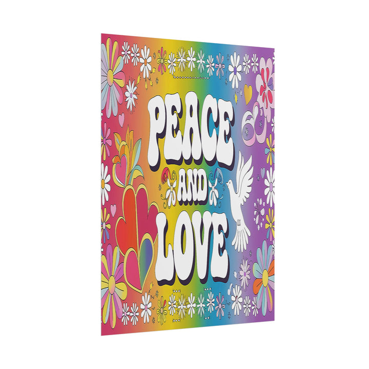 Peace and Love Rolled Posters - Colorful Floral Wall Art for Peaceful Decor