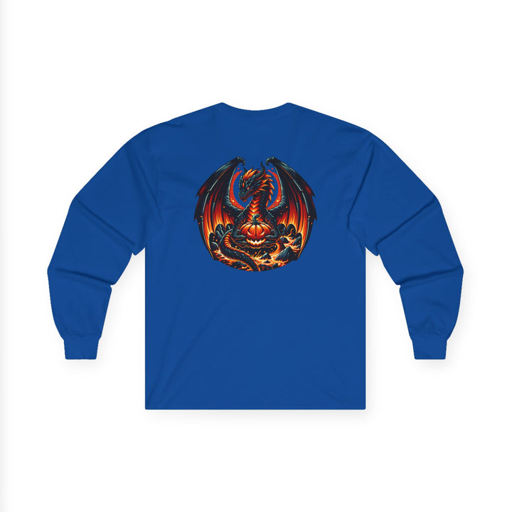 Dragon Emblem Unisex Long Sleeve Tee, Casual Streetwear, Gift for Fantasy Lovers, Halloween Apparel, Geek Culture Shirt, Cozy Graphic Tee