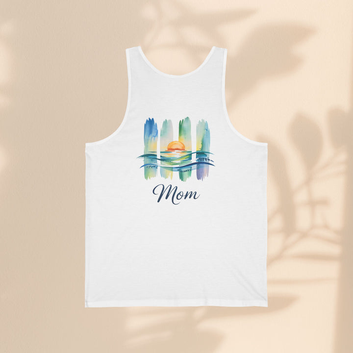 Mom Sunset Unisex Jersey Tank - Perfect Gift for Mother's Day & Summer
