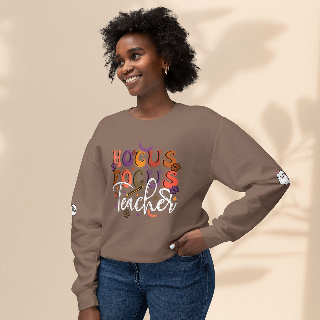 Unisex Lightweight Crewneck Sweatshirt - Hogus Focus Teacher