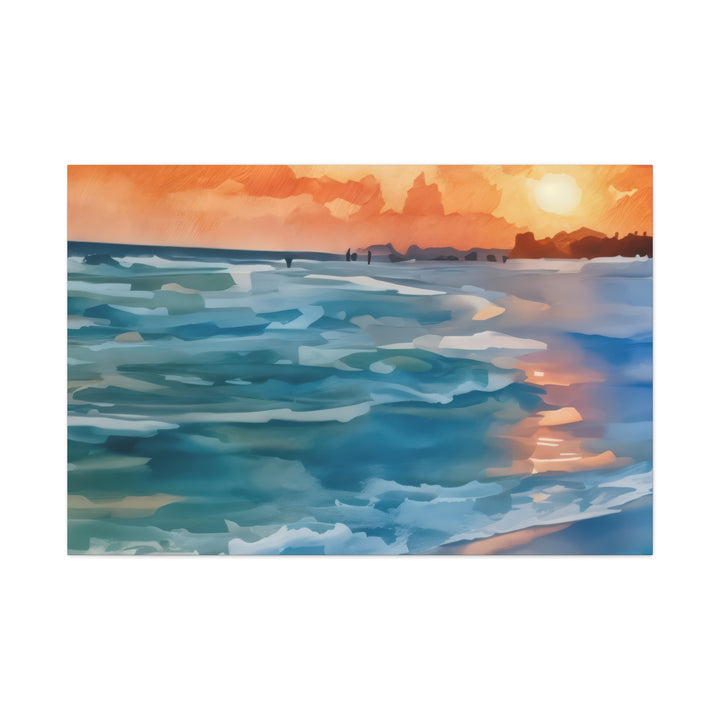 Coastal Sunset Canvas Art – Ocean and Beach Wall Décor