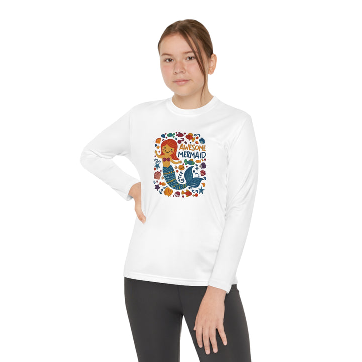 Youth Long Sleeve Competitor Tee - Awesome Mermaid