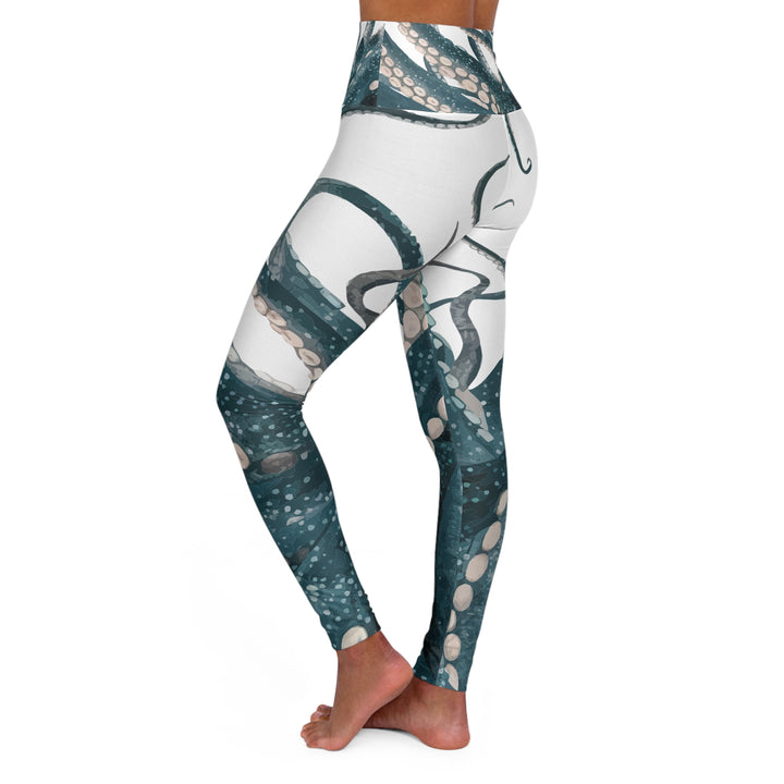 High Waisted Yoga Leggings - Octopus