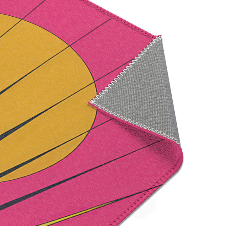 Vibrant Area Rug with Retro Sunburst Design, Hope Rising