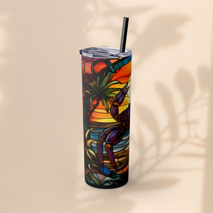 Skinny Tumbler with Straw, 20oz - Crabby