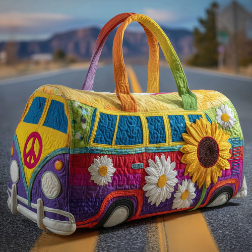 Quilted Embroidered Weekender Tote and Fitness Bag