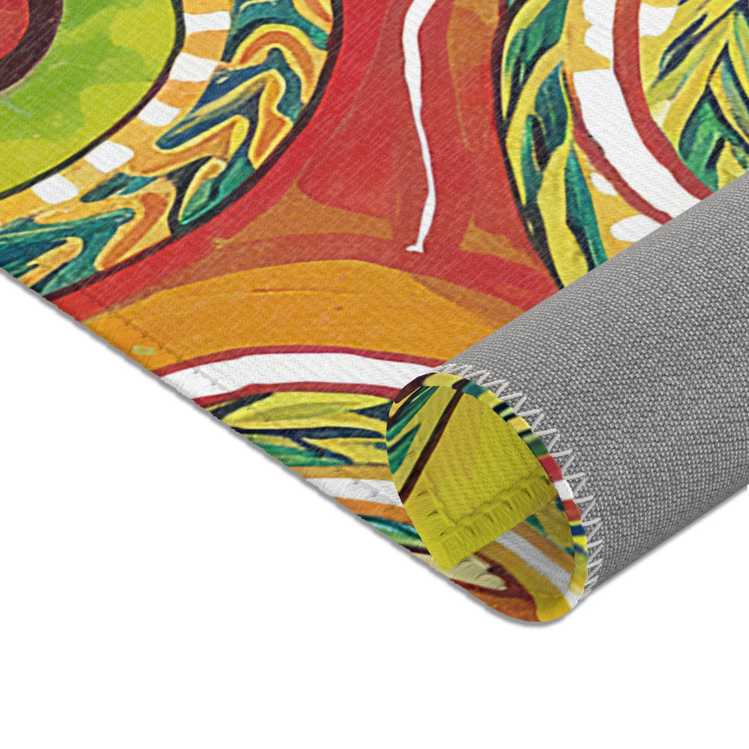 Vibrant Gold Dragon Area Rug