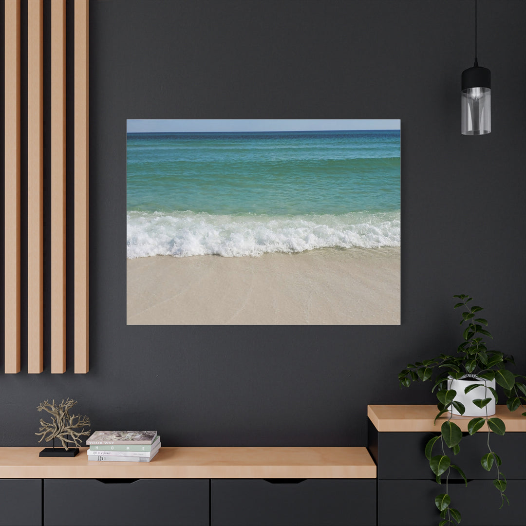 Beach Waves Matte Canvas Print – 1.25-Inch Stretched Seascape
