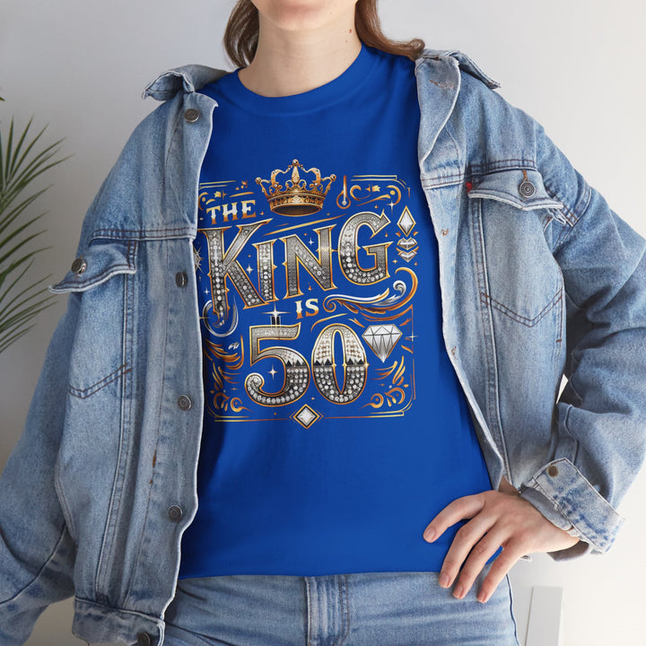 Royal 50th Birthday Tee, Vintage King Shirt, Men’s Birthday Gift, Celebrate 50 Years, Custom Graphic T-Shirt, Fun Party Top