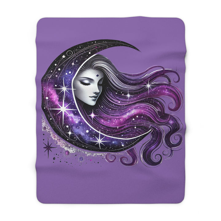 Cosmic Moon Sherpa Fleece Blanket – Starry Night Cozy Throw & Astrology Gift