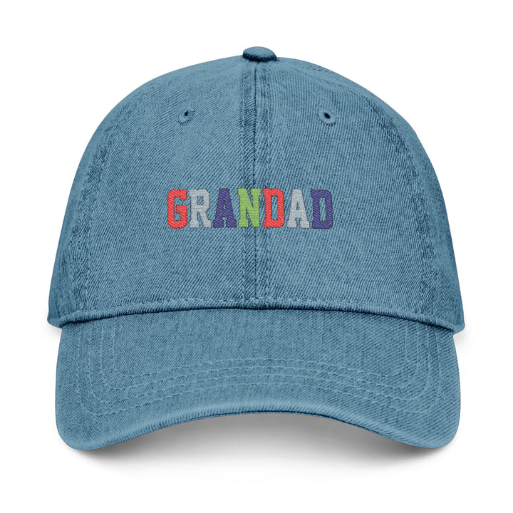 Colorful Embroidered Grandad Denim Hat - Gift for Grandpa