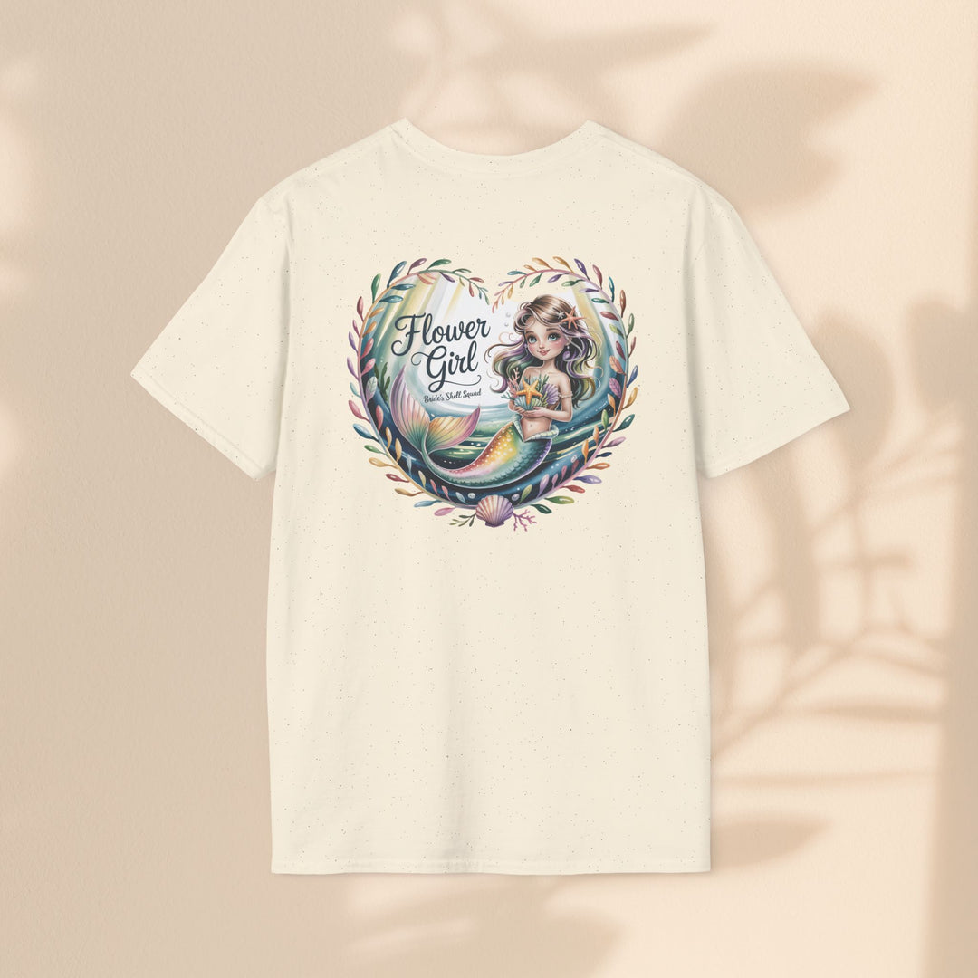 Flower Girl T-Shirt, Cute Flower Girl Apparel, Wedding Gift, Kids Birthday, Girly T-Shirt, Mermaid Design, Special Occasion