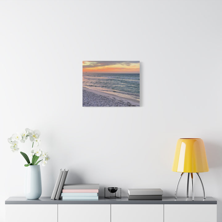 Sunset Beach Matte Stretched Canvas Wall Art