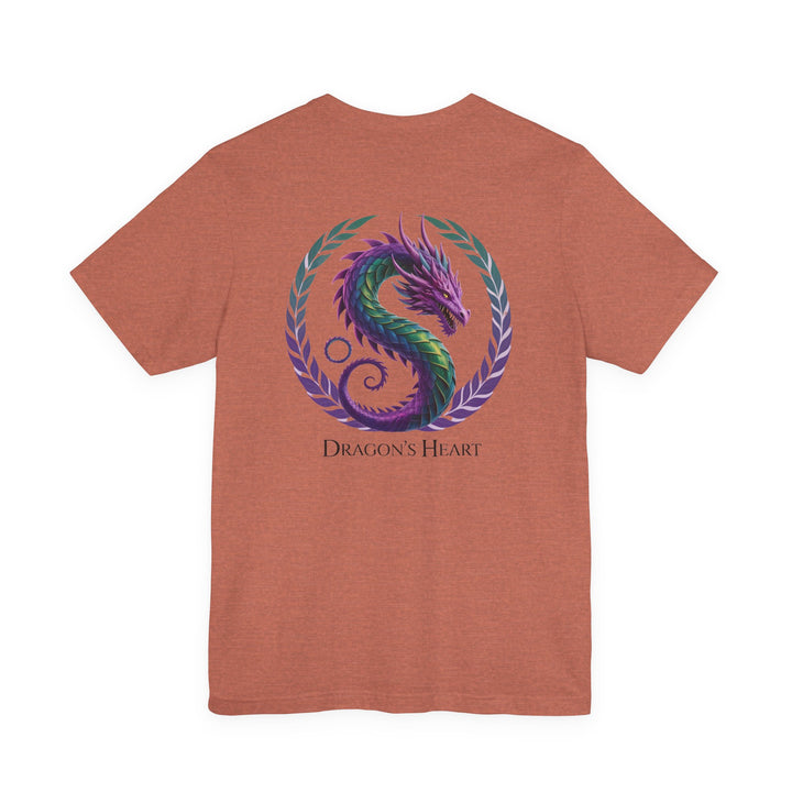 Mythical Dragon's Heart Unisex Tee, Fantasy Shirt, Gift for Gamers, Unique Dragon Design, Casual Wear, Dragon Lover's Apparel