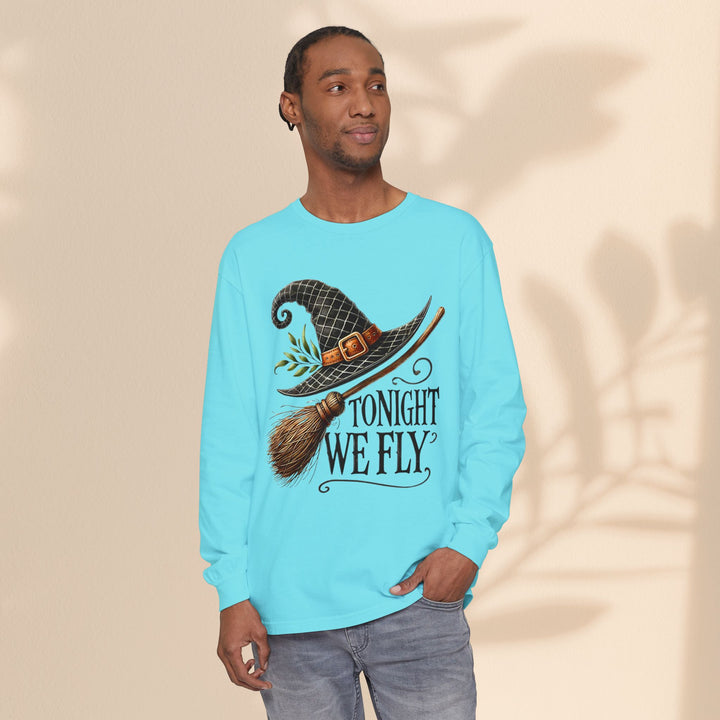 Tonight We Fly - Whimsical Witch Halloween Long Sleeve T-Shirt