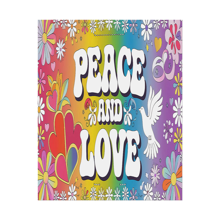 Peace and Love Rolled Posters - Colorful Floral Wall Art for Peaceful Decor