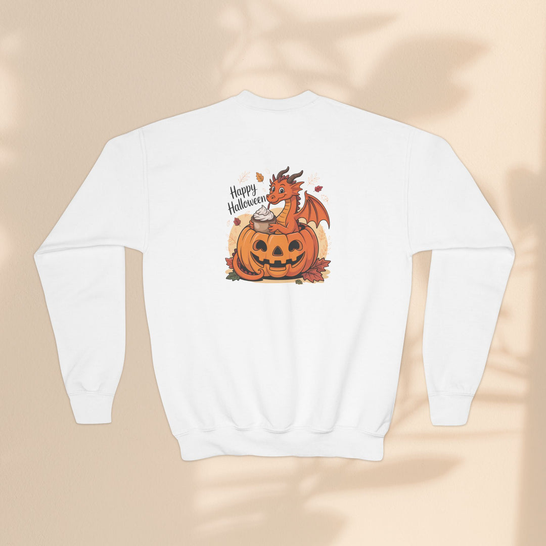 Halloween Pumpkin Dragon Youth Crewneck Sweatshirt