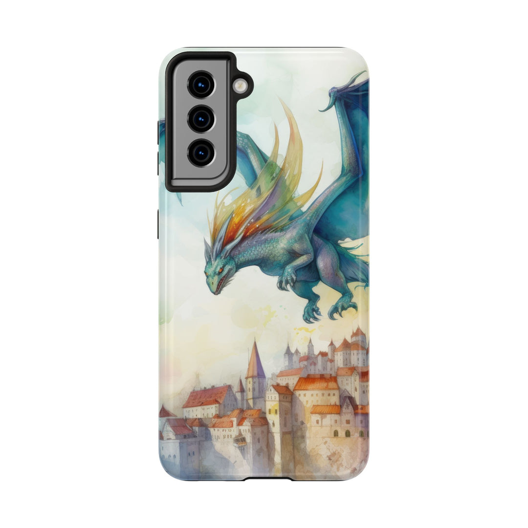 Tough Phone Cases - Dragon Over City