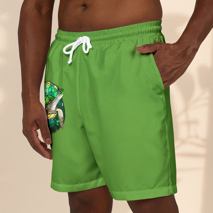 Ocean Vibes Unisex Swim Shorts with Turtle Design