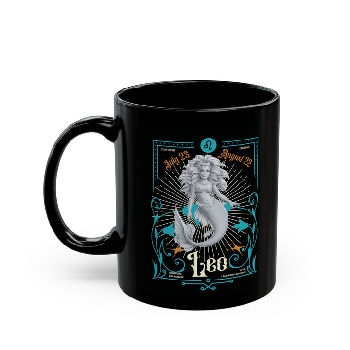 Black Mug (11oz, 15oz) - Mermaid Leo