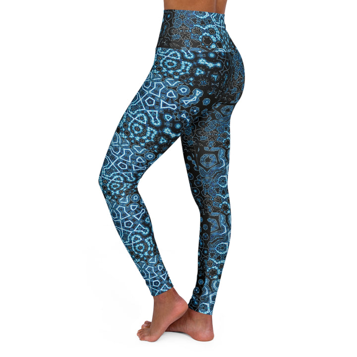 High Waisted Yoga Leggings - Shifting Blues