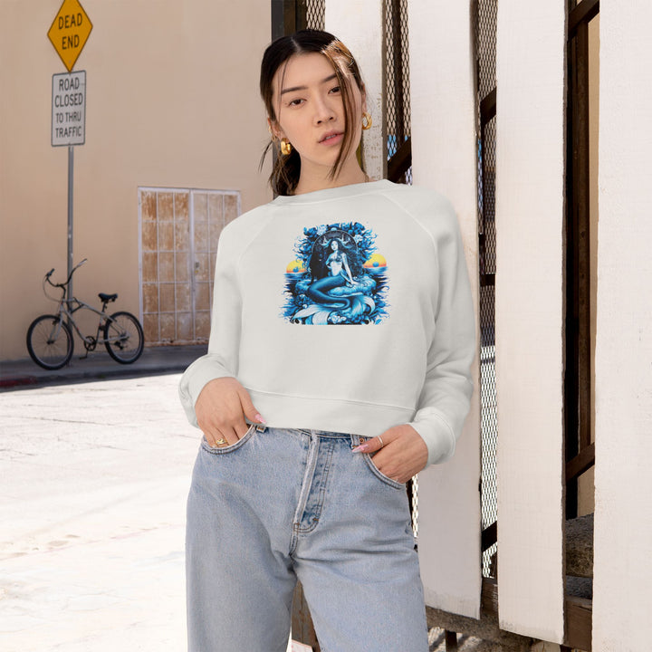 Majestic Mermaid Women's Cropped Fleece Pullover - Cozy Stylish Sweatshirt